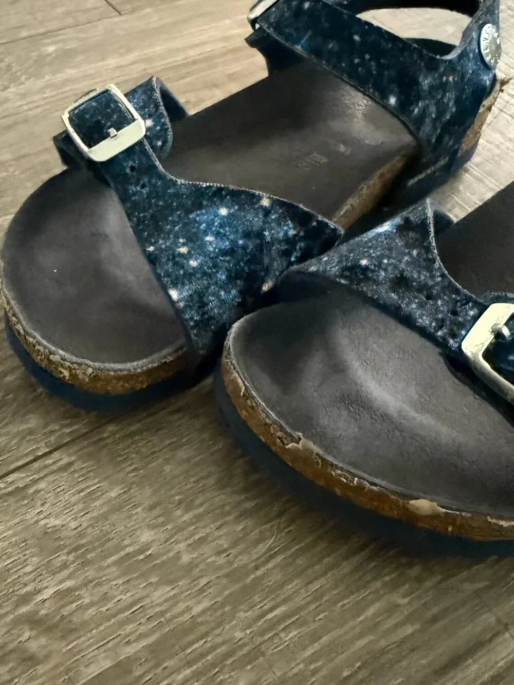 Birkenstock Rio Kids Sandals Blue Milky Way Galaxy Print EU 28 US 10